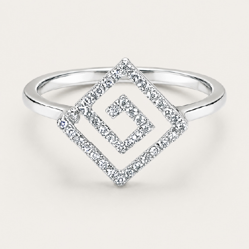 18K White Gold Diamond Ring