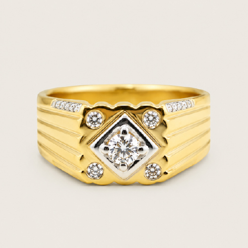 20K Yellow Gold Diamond Ring