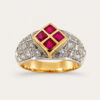 18K Yellow Gold Ruby Diamond Ring