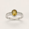 18K White Gold Yellow Sapphire Diamond Ring