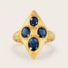 18K Yellow Gold Blue Sapphire Ring