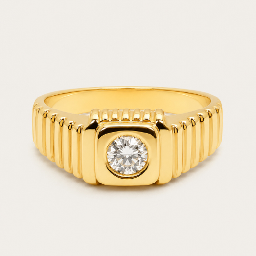 20K Yellow Gold Diamond Ring