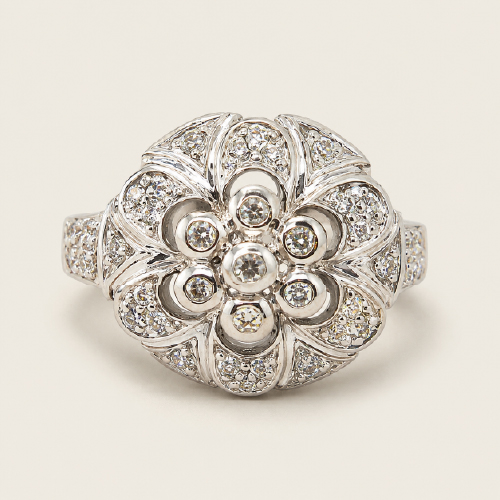 10K White Gold Diamond Ring