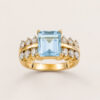18K Yellow Gold Aquamarine Diamond Ring
