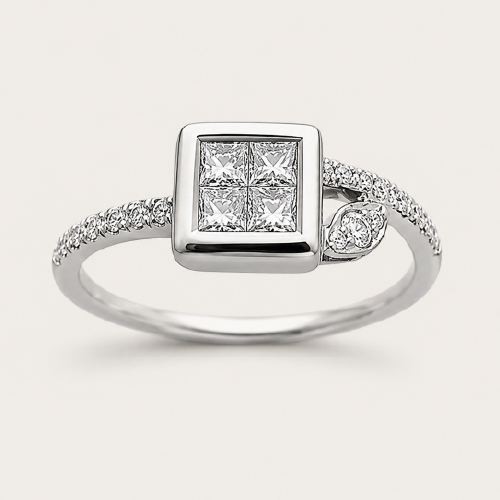 18K White Gold Diamond Ring