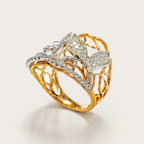 18K White/Rose Gold Diamond Ring