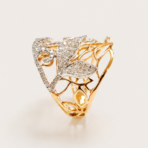 18K White/Rose Gold Diamond Ring