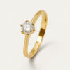 20K Yellow Gold 6 Claw Diamond Ring