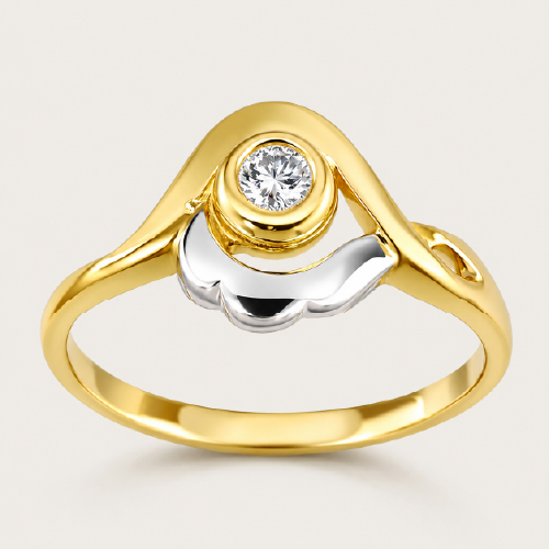 20K Yellow Gold Diamond Ring