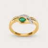 20K Yellow Gold Diamond Emerald Ring