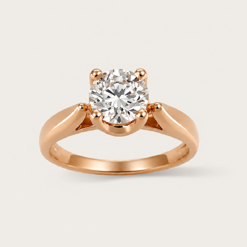 18K Rose Gold 4 Claw Diamond Ring Destinee