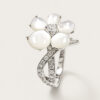 18K White Gold Diamond & Mother of Pearl Marked Mauboussin Ring