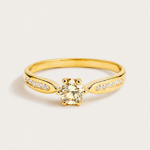 20K Yellow Gold Diamond Ring