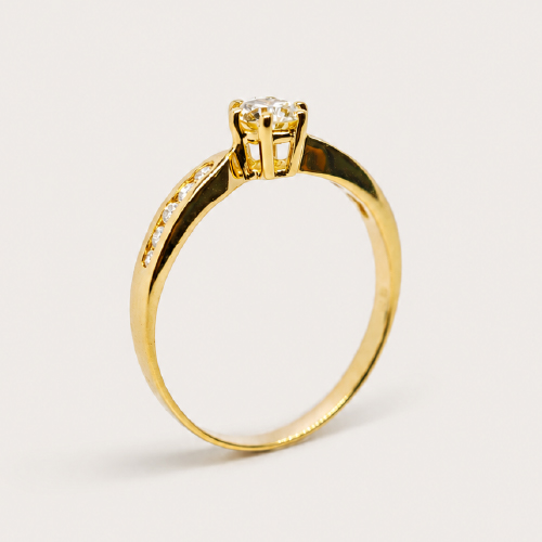 20K Yellow Gold Diamond Ring