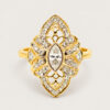 18K Yellow Gold Diamond Ring 2 Tone