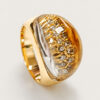 18K Yellow Gold Diamond & Crystal Ring