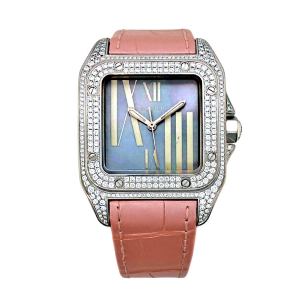 18K White Gold Cartier Santos 100 Diamond