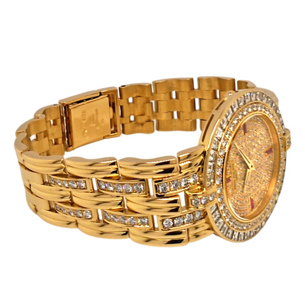 18K Yellow Gold Patek Philippe Calatrava Diamond & Ruby