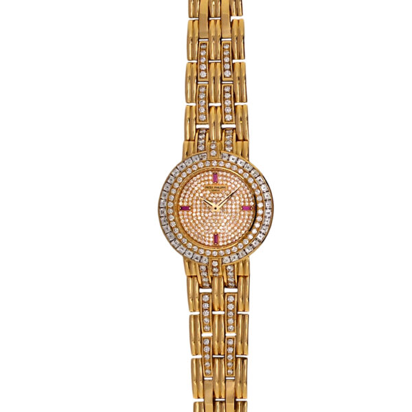 18K Yellow Gold Patek Philippe Calatrava Diamond & Ruby