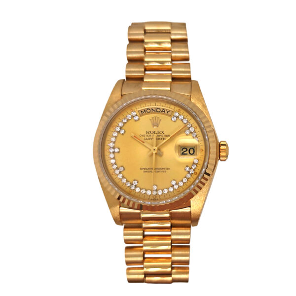 18K Yellow Gold Rolex Day-Date 36 Diamond 18038