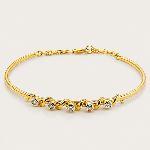 18K Yellow Gold Diamond Bangle