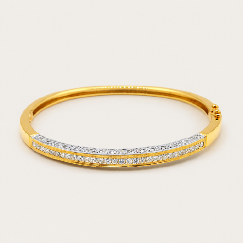 20K Yellow Gold Diamond Bangle