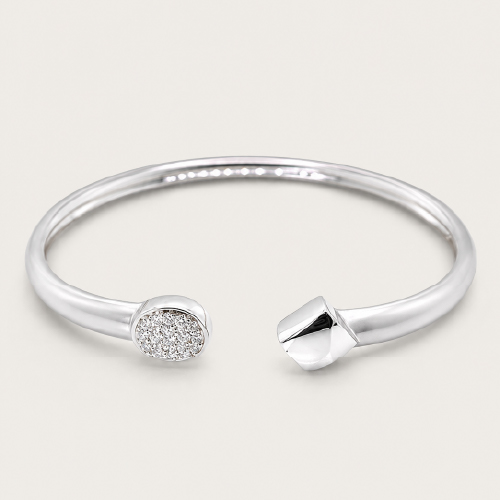 18K White Gold Diamond Bangle