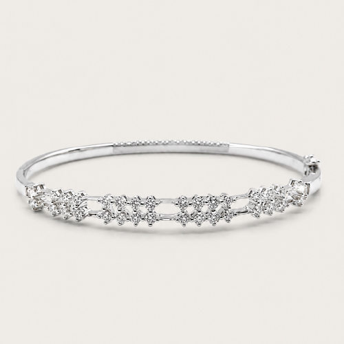 18K White Gold Diamond Bangle