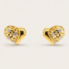 18K Yellow Gold Diamond Two Tone Earstud