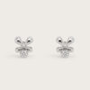 18K White Gold Diamond Earstud