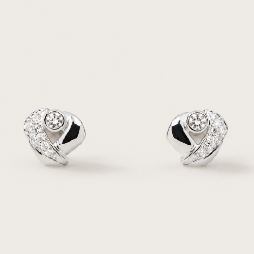 18K White Gold Diamond Earstud