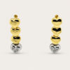 14K Yellow Gold Diamond Two Tone Earstud
