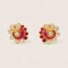 14K Yellow Gold Diamond Stone Earstud