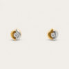 18K Yellow Gold Diamond Two Tone Earstud