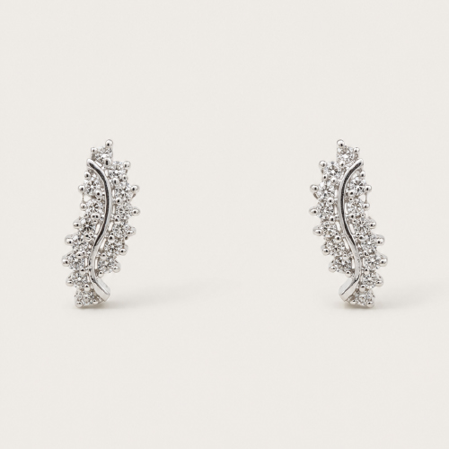18K White Gold Diamond Earstud