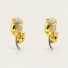 18K Yellow Gold Two Tone Diamond Earring