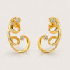 18K Yellow Gold Diamond Earring