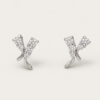 18K White Gold Diamond Earstud