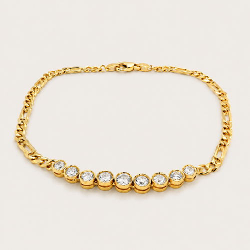 18K Yellow Gold Stone Bracelet