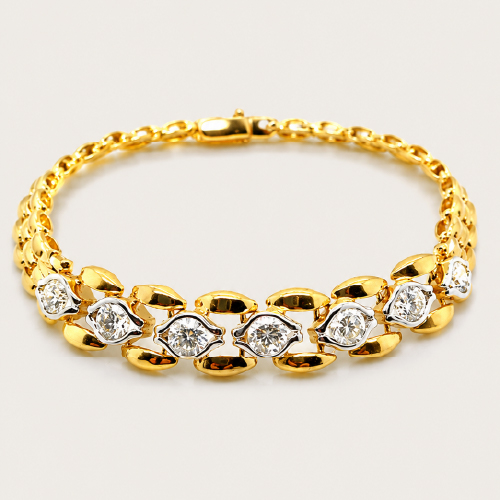 20K Yellow Gold Diamond Bracelet
