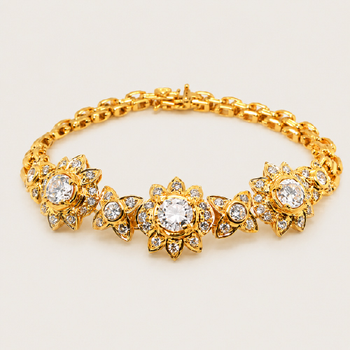 18K/20K Yellow Gold Diamond Bracelet