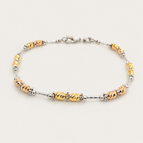 18K White/Yellow/Rose Gold Bracelet