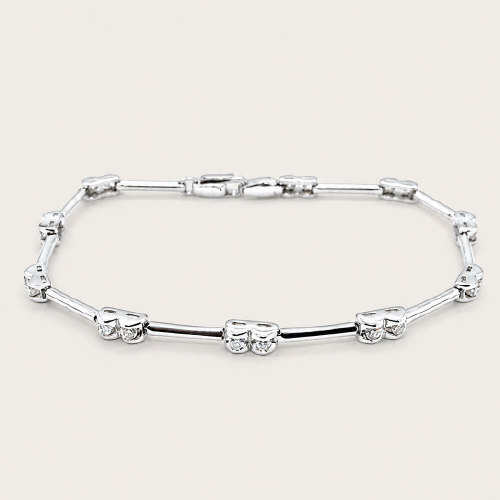 14K White Gold Diamond Bracelet