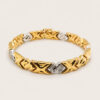 18K Yellow Gold Diamond Two Tone Bracelet
