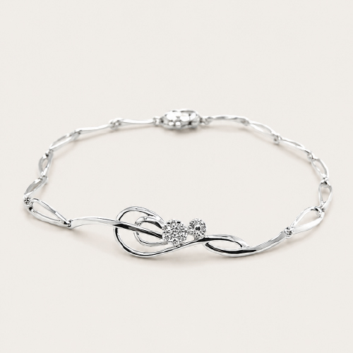 14K White Gold Diamond Bracelet