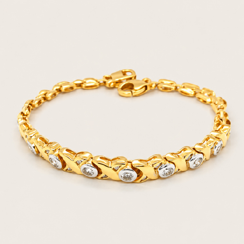 20K Yellow Gold Diamond Bracelet