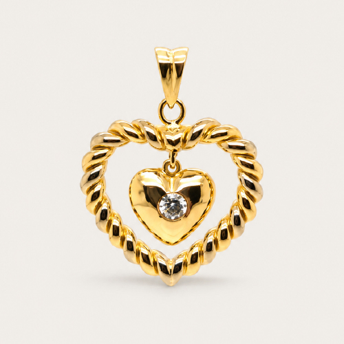 20K Yellow Gold Diamond Pendant