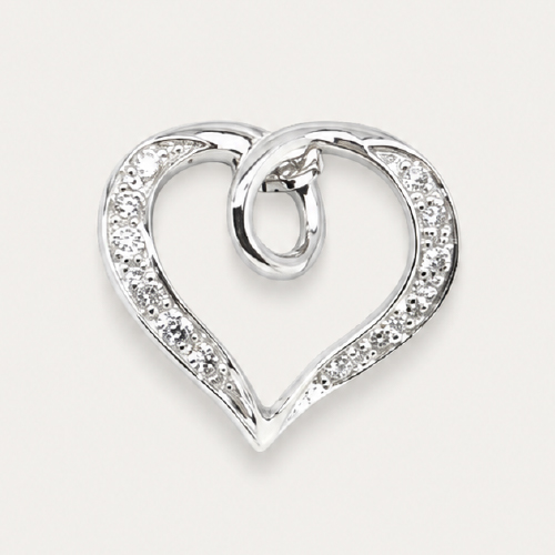 18K White Gold Diamond Pendant