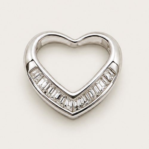 18K White Gold Diamond Pendant