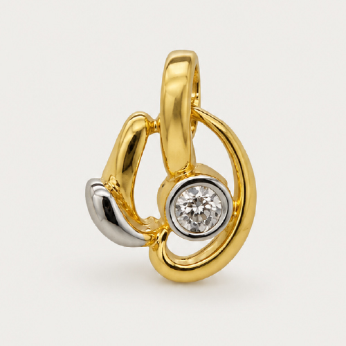 20K Yellow Gold Diamond Pendant
